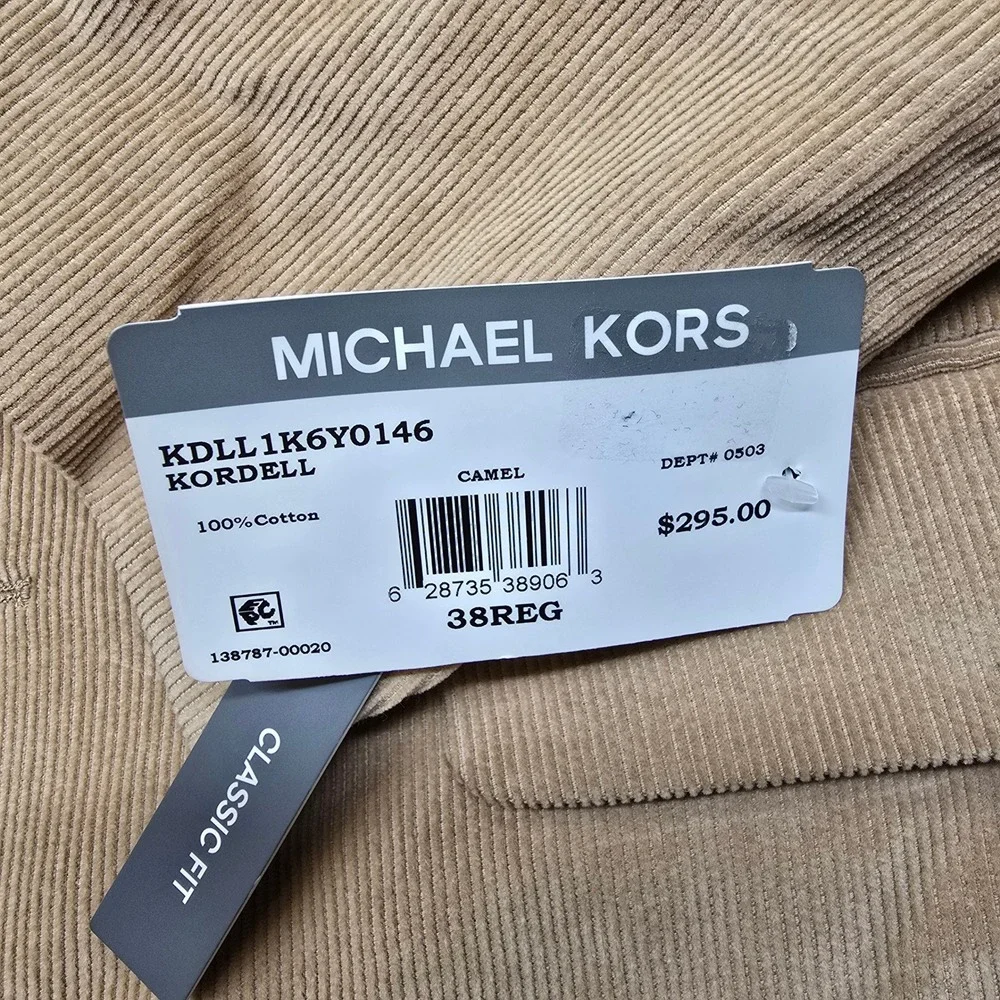 Michael Kors Corduroy Sport Coat Mens 38R‎ 38 Camel Tan Classic Fit $295
